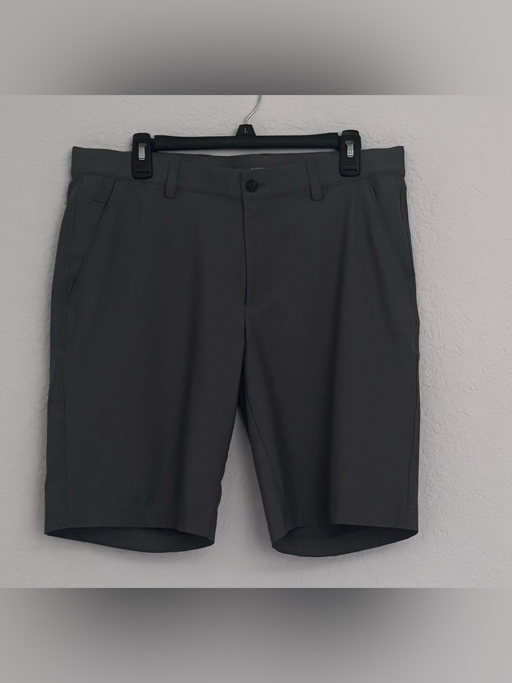 Greg Norman Collection Charcoal Flat-Front Golf Shorts Men